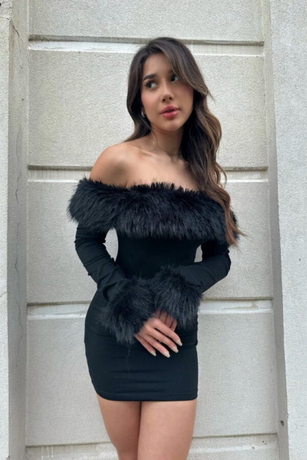 FAUX FUR DRESS