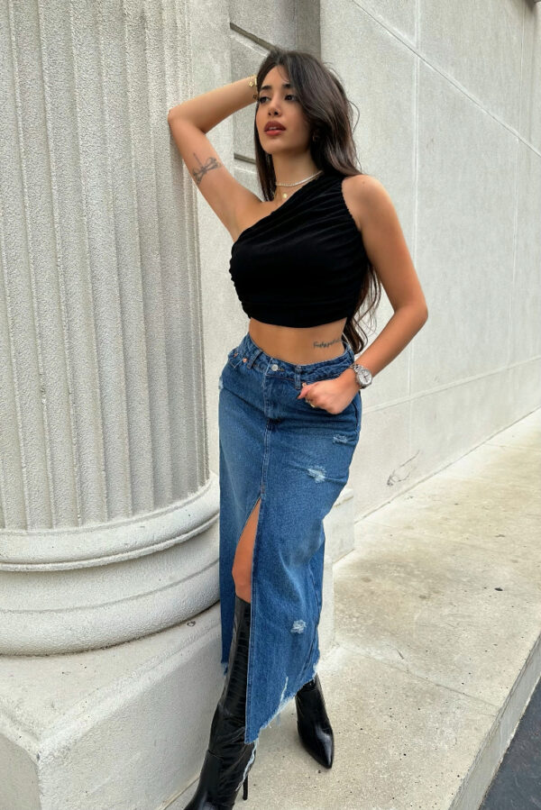 Denim Long Skirt