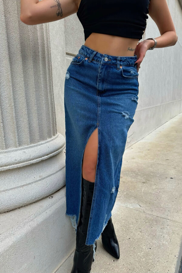 Denim Long Skirt - Image 2