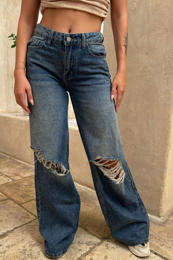 Ripped Wide Leg Jeans